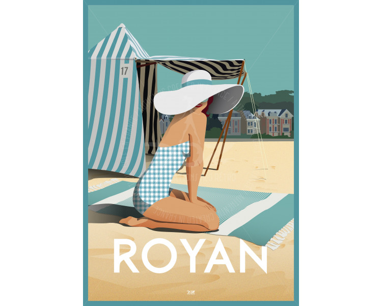 Affiche DOZ Royan - La Grande Plage tente baigneuse Affiche DOZ Royan - La Grande Plage tente baigneuse