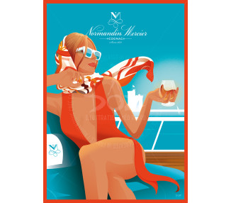 Affiche DOZ La Rochelle - Cognac Normandin-Mercier - Madame