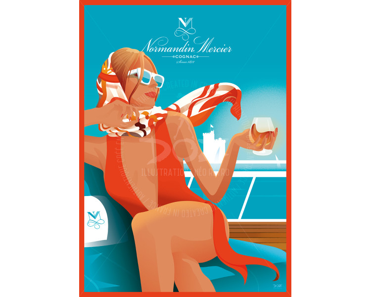 Affiche DOZ La Rochelle - Cognac Normandin-Mercier - Madame Affiche DOZ La Rochelle - Cognac Normandin-Mercier - Madame