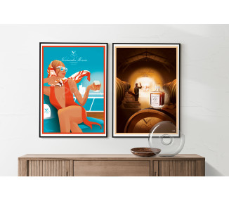 Affiche DOZ La Rochelle - Cognac Normandin-Mercier  - Paradis