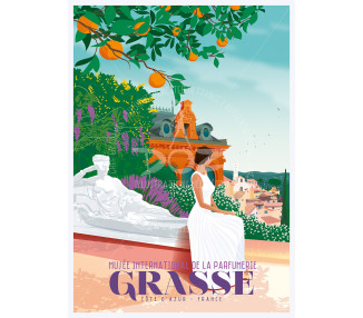 Affiche DOZ - Grasse - Côte d'Azur - Musée International de la Parfumerie - Orangeraie
