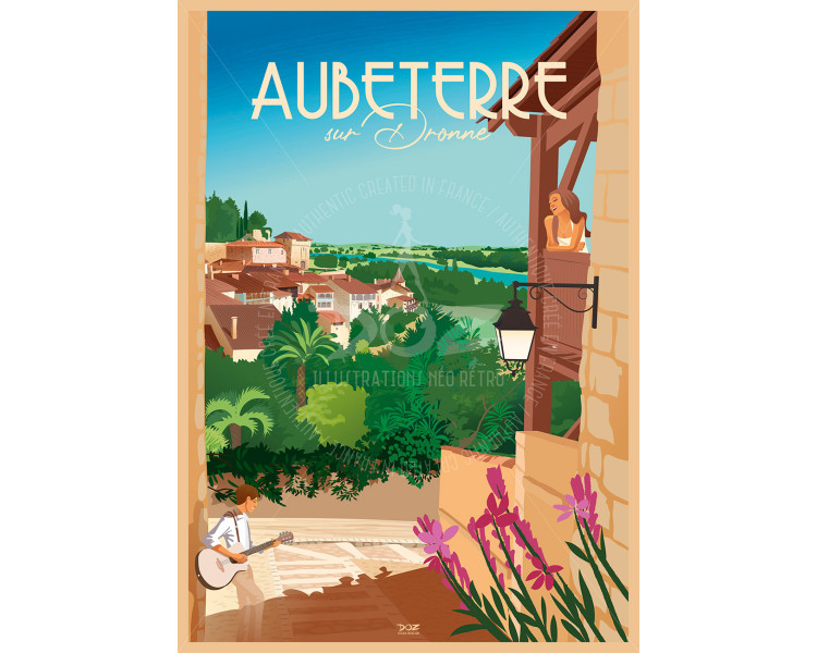 Affiche DOZ - Aubeterre-sur-Dronne - le balcon Affiche DOZ - Aubeterre-sur-Dronne - le balcon