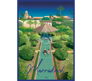 Affiche DOZ - Maroc - Marrakech - Les Jardins Secrets