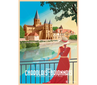 Affiche DOZ Pays Charolais Brionnais, Bourgogne, Paray-le-Monial