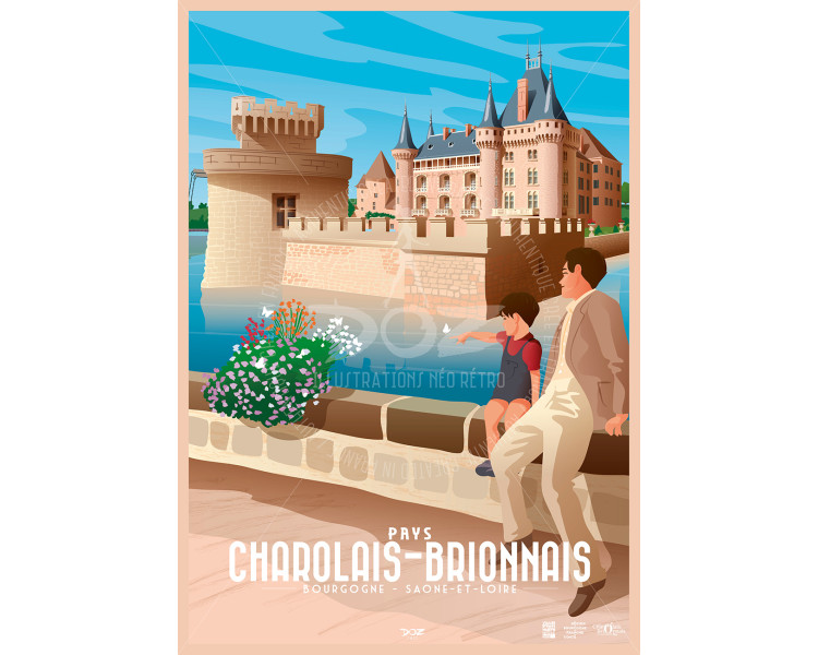 Affiche DOZ Pays Charolais Brionnais, Bourgogne, Château de Clayette Affiche DOZ Pays Charolais Brionnais, Bourgogne, Château de Clayette
