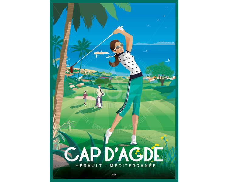 Affiche DOZ Cap d'Agde Golf International femme Affiche DOZ Cap d'Agde Golf International femme