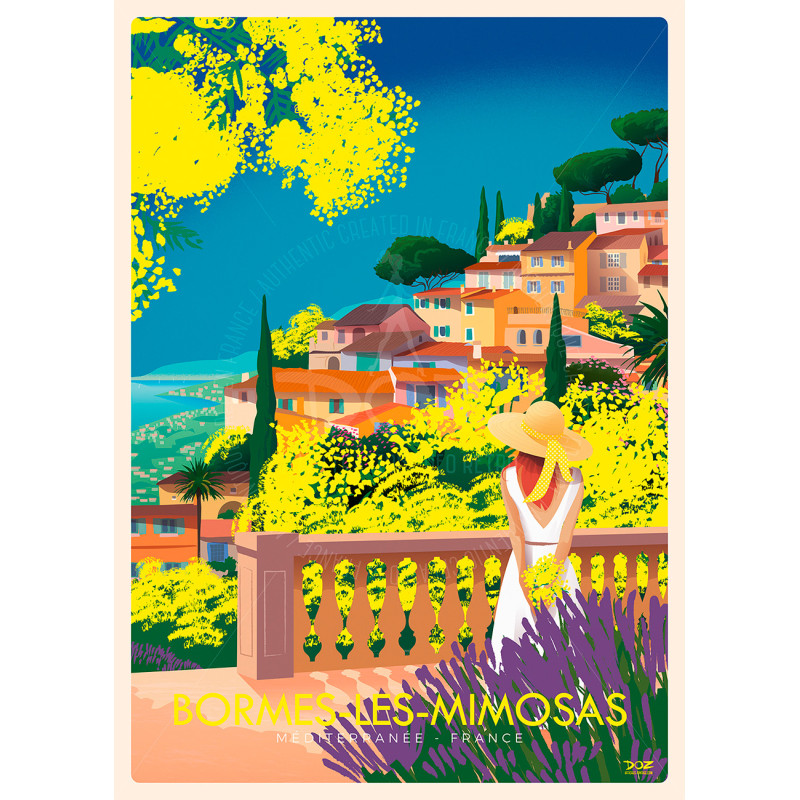 Affiche DOZ Bormes-les-Mimosas - les fleurs Affiche DOZ Bormes-les-Mimosas - les fleurs