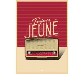 Affiche DOZ radio vintage