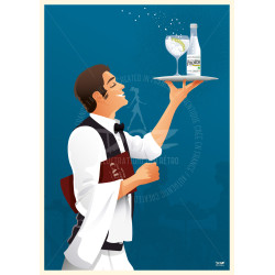 Affiche DOZ La French - Tonic français - Garçon de café